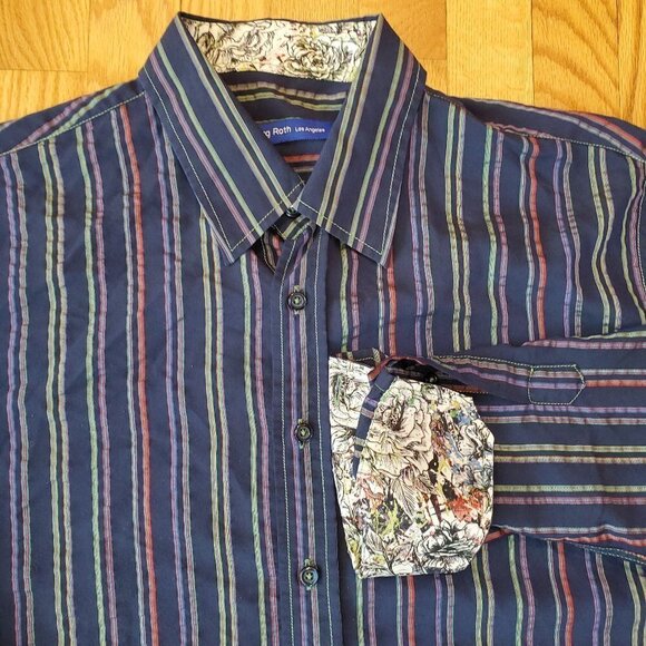 Georg Roth Pucker texture Rose Flip Cuff Shirt XL - Picture 1 of 6